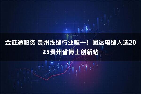 金证通配资 贵州线缆行业唯一！固达电缆入选2025贵州省博士创新站