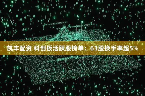 凯丰配资 科创板活跃股榜单：63股换手率超5%