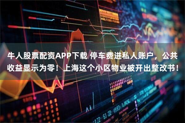 牛人股票配资APP下载 停车费进私人账户，公共收益显示为零！上海这个小区物业被开出整改书！