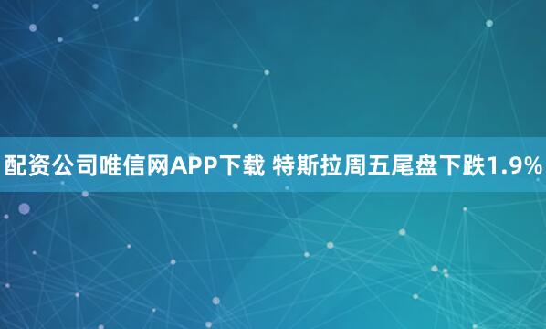 配资公司唯信网APP下载 特斯拉周五尾盘下跌1.9%